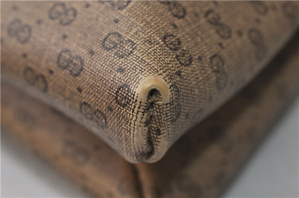 Authentic GUCCI Micro GG PVC Leather Shoulder Cross Body Bag Purse Brown 7504C