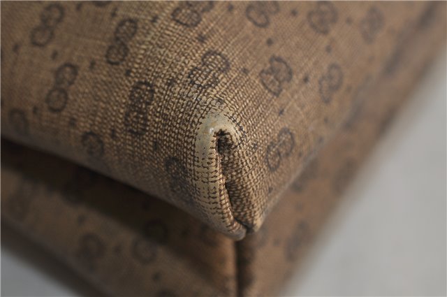 Authentic GUCCI Micro GG PVC Leather Shoulder Cross Body Bag Purse Brown 7504C