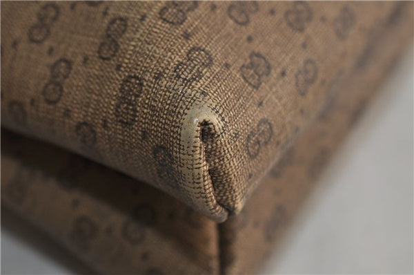 Authentic GUCCI Micro GG PVC Leather Shoulder Cross Body Bag Purse Brown 7504C