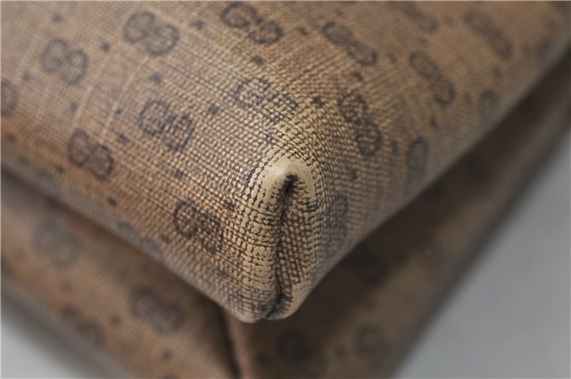 Authentic GUCCI Micro GG PVC Leather Shoulder Cross Body Bag Purse Brown 7504C