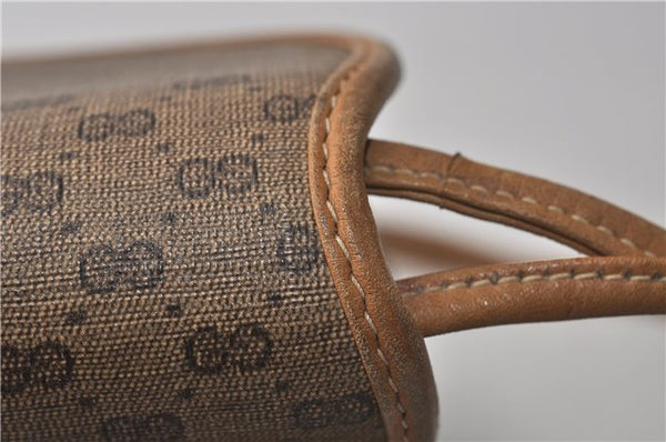 Authentic GUCCI Micro GG PVC Leather Shoulder Cross Body Bag Purse Brown 7504C