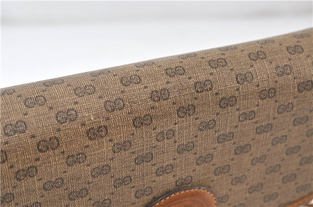 Authentic GUCCI Micro GG PVC Leather Shoulder Cross Body Bag Purse Brown 7504C