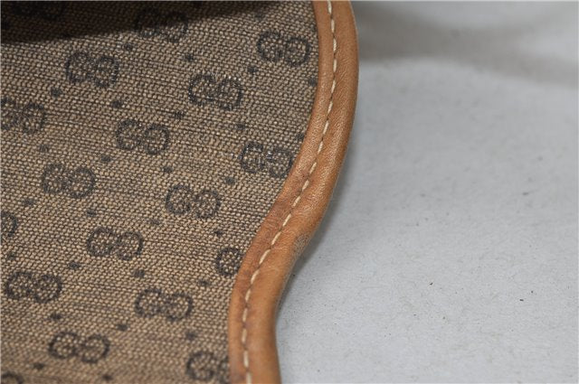 Authentic GUCCI Micro GG PVC Leather Shoulder Cross Body Bag Purse Brown 7504C