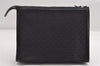 Authentic GUCCI Micro GG Canvas Leather Clutch Hand Bag Purse Black 7505I