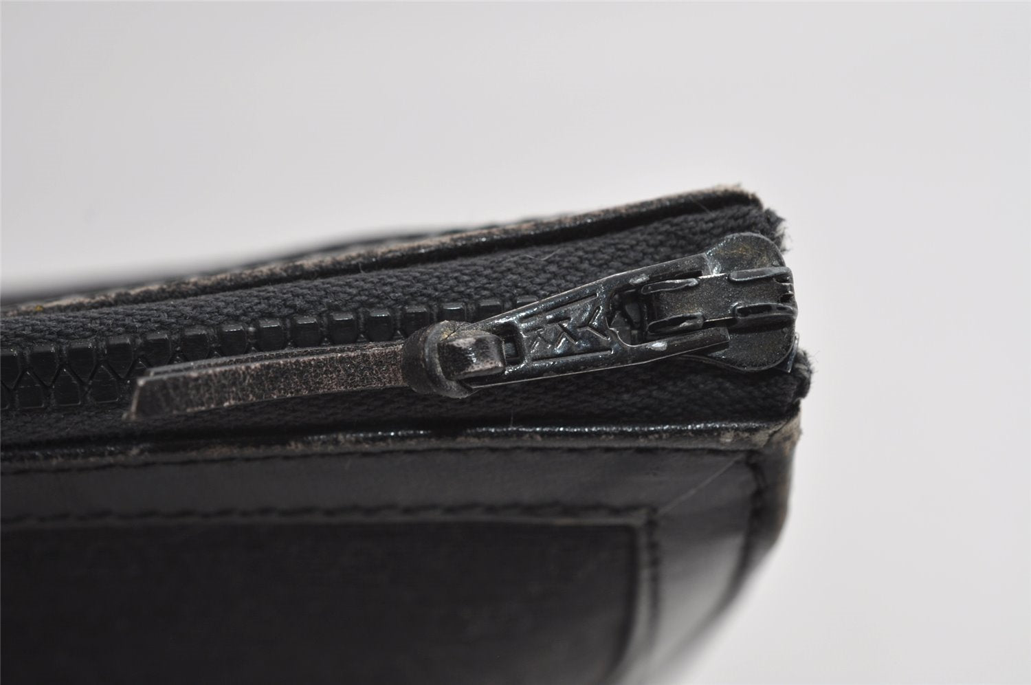 Authentic GUCCI Micro GG Canvas Leather Clutch Hand Bag Purse Black 7505I