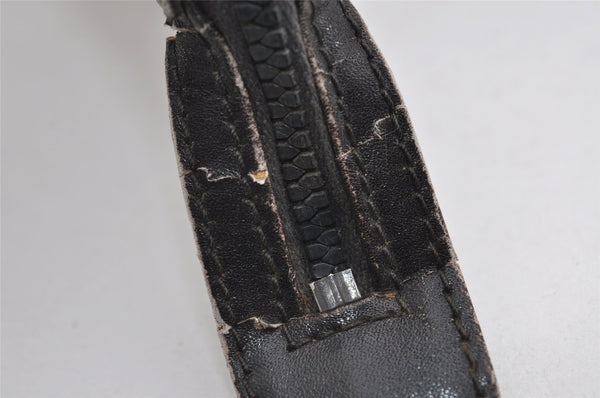 Authentic GUCCI Micro GG Canvas Leather Clutch Hand Bag Purse Black 7505I