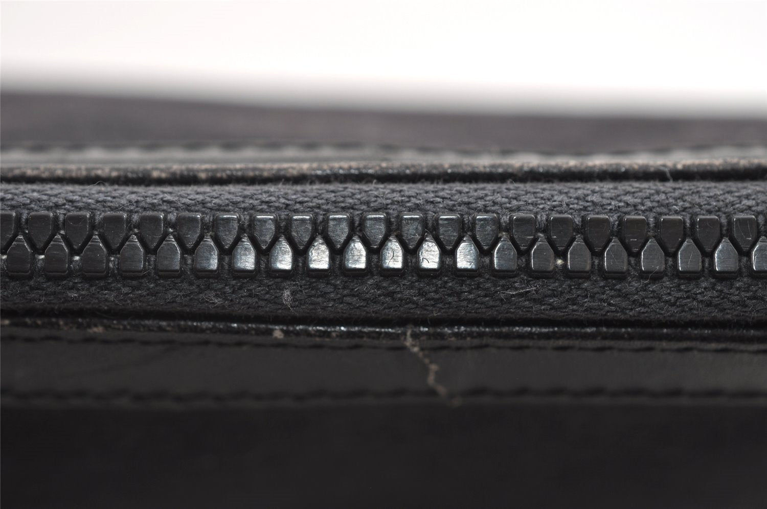 Authentic GUCCI Micro GG Canvas Leather Clutch Hand Bag Purse Black 7505I