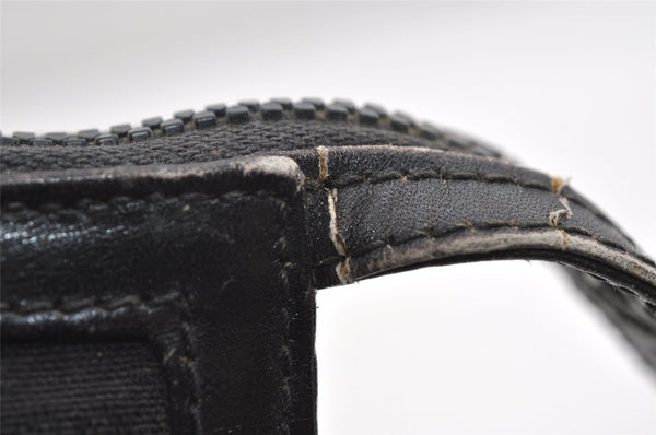 Authentic GUCCI Micro GG Canvas Leather Clutch Hand Bag Purse Black 7505I