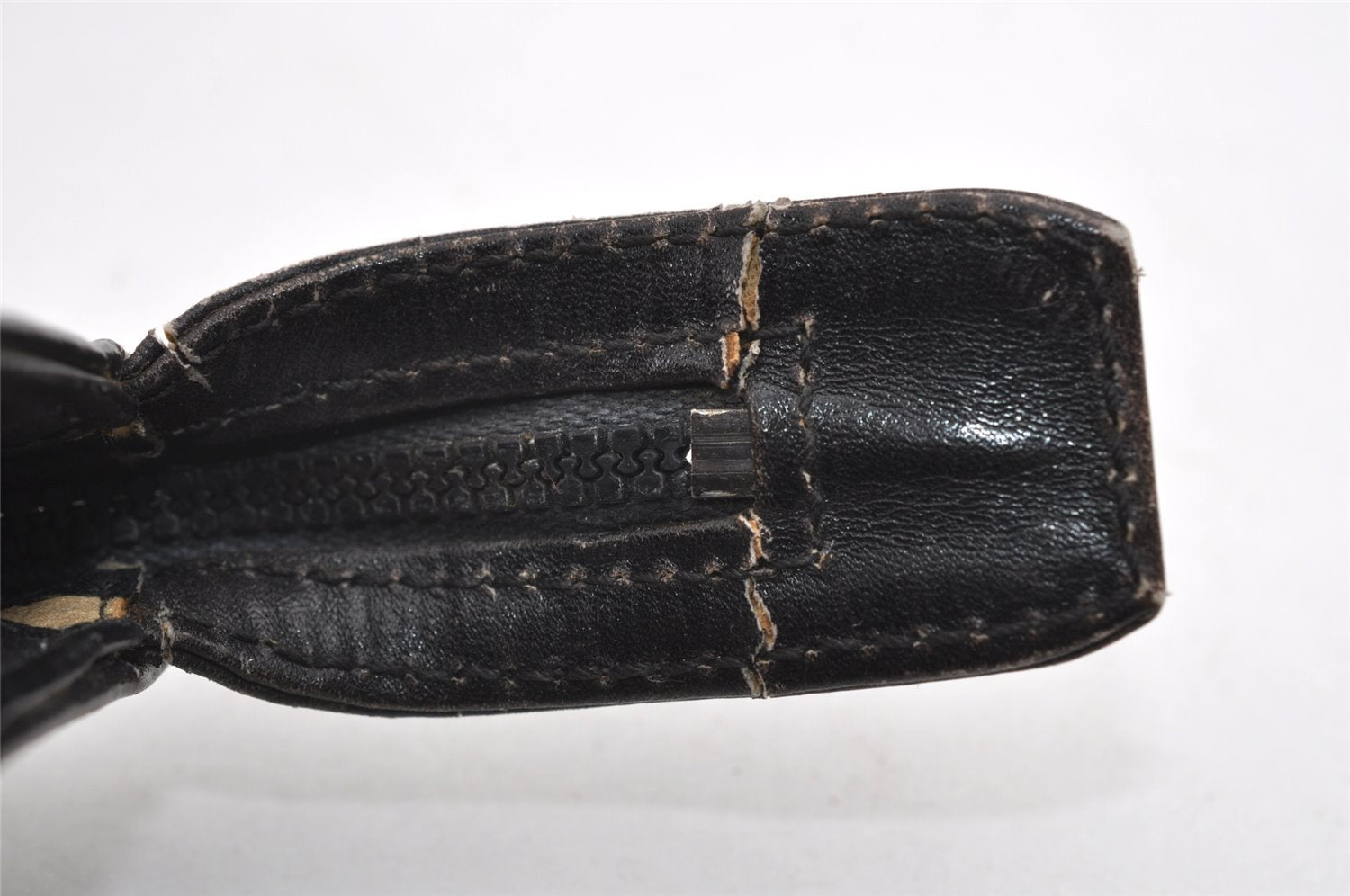 Authentic GUCCI Micro GG Canvas Leather Clutch Hand Bag Purse Black 7505I