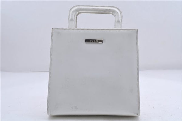 Authentic GUCCI 2Way Shoulder Hand Bag Purse Vinyl Leather Clear White 7506C