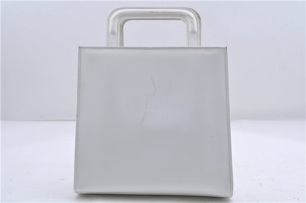 Authentic GUCCI 2Way Shoulder Hand Bag Purse Vinyl Leather Clear White 7506C