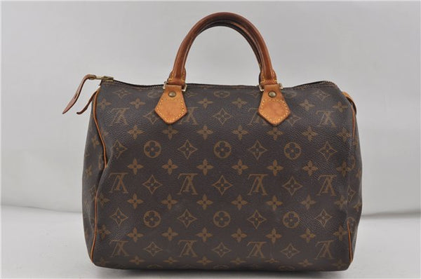 Authentic Louis Vuitton Monogram Speedy 30 Hand Boston Bag M41526 LV 7510D