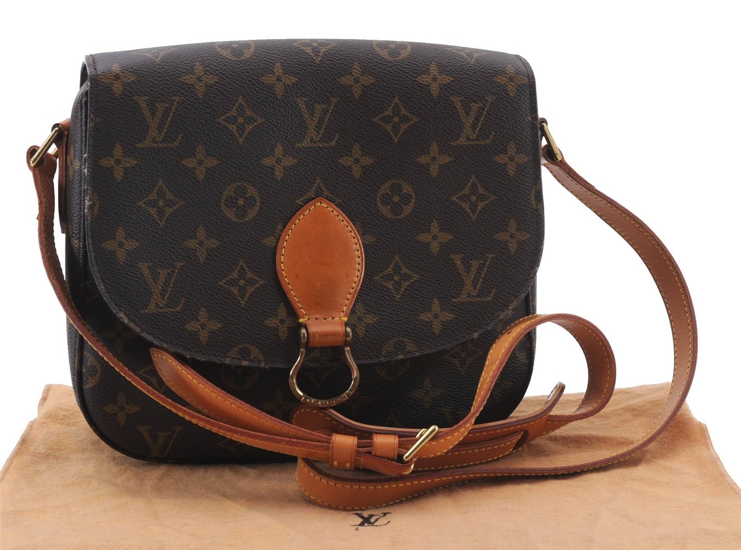 Auth LOUIS VUITTON Monogram Saint Cloud GM Shoulder Cross Bag M51242 LV 7515C