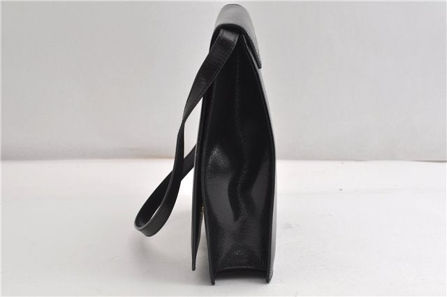 Authentic GUCCI Vintage Shoulder Hand Bag Purse Leather Black 7521F