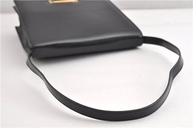 Authentic GUCCI Vintage Shoulder Hand Bag Purse Leather Black 7521F