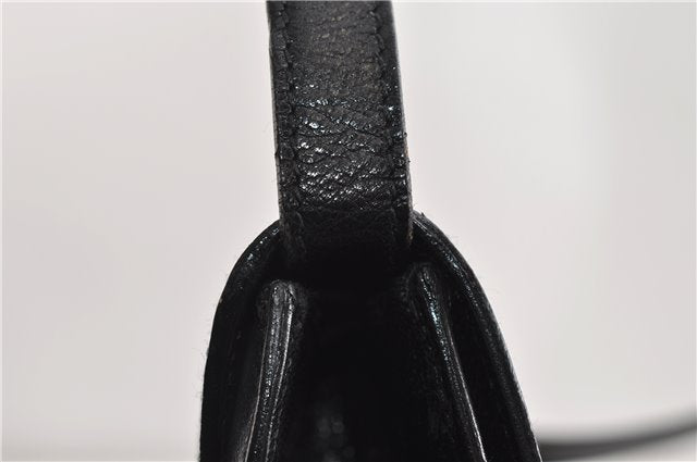 Authentic GUCCI Vintage Shoulder Hand Bag Purse Leather Black 7521F