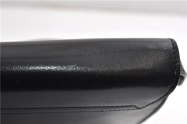 Authentic GUCCI Vintage Shoulder Hand Bag Purse Leather Black 7521F