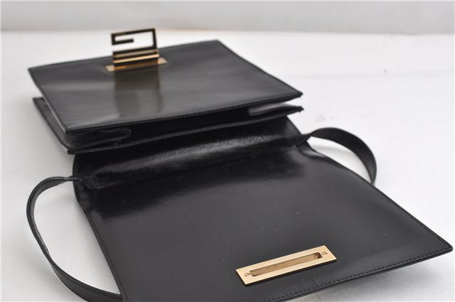 Authentic GUCCI Vintage Shoulder Hand Bag Purse Leather Black 7521F