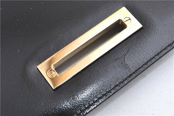 Authentic GUCCI Vintage Shoulder Hand Bag Purse Leather Black 7521F