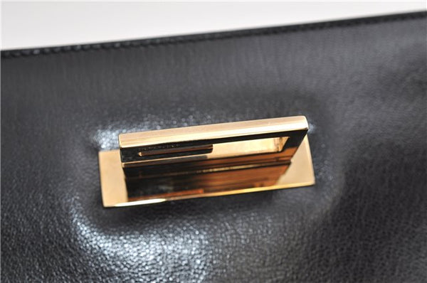 Authentic GUCCI Vintage Shoulder Hand Bag Purse Leather Black 7521F