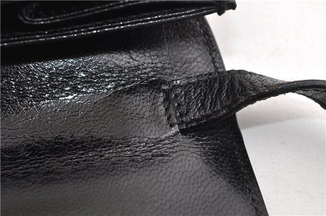 Authentic GUCCI Vintage Shoulder Hand Bag Purse Leather Black 7521F