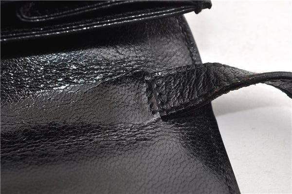 Authentic GUCCI Vintage Shoulder Hand Bag Purse Leather Black 7521F