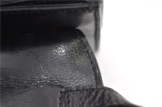 Authentic GUCCI Vintage Shoulder Hand Bag Purse Leather Black 7521F