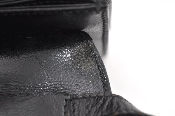 Authentic GUCCI Vintage Shoulder Hand Bag Purse Leather Black 7521F