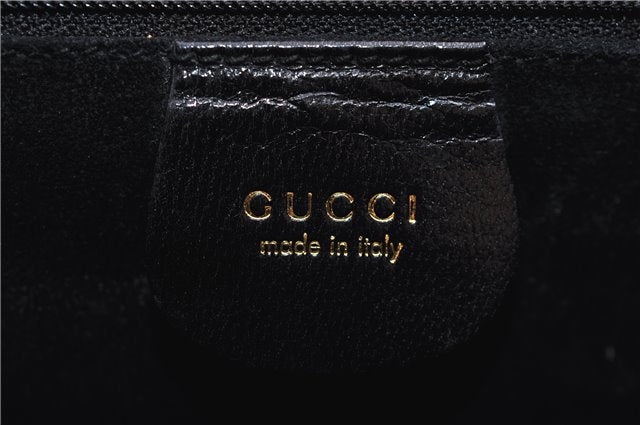 Authentic GUCCI Vintage Shoulder Hand Bag Purse Leather Black 7521F