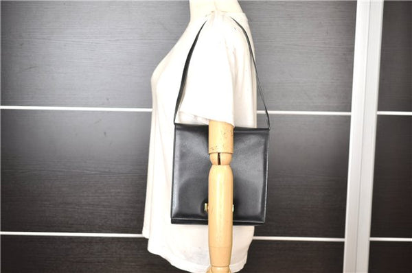 Authentic GUCCI Vintage Shoulder Hand Bag Purse Leather Black 7521F