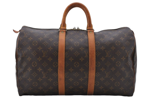 Authentic Louis Vuitton Monogram Keepall 45 Travel Boston Bag M41428 LV 7525D