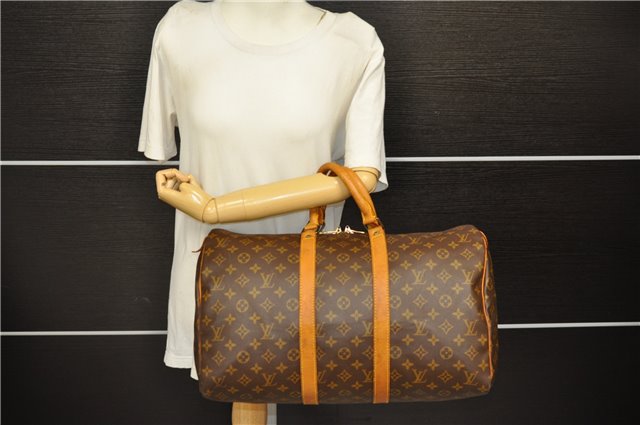 Authentic Louis Vuitton Monogram Keepall 45 Travel Boston Bag M41428 LV 7525D