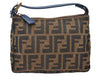 Authentic FENDI Vintage Zucca Hand Bag Purse Canvas Leather Brown 7526I