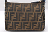 Authentic FENDI Vintage Zucca Hand Bag Purse Canvas Leather Brown 7526I