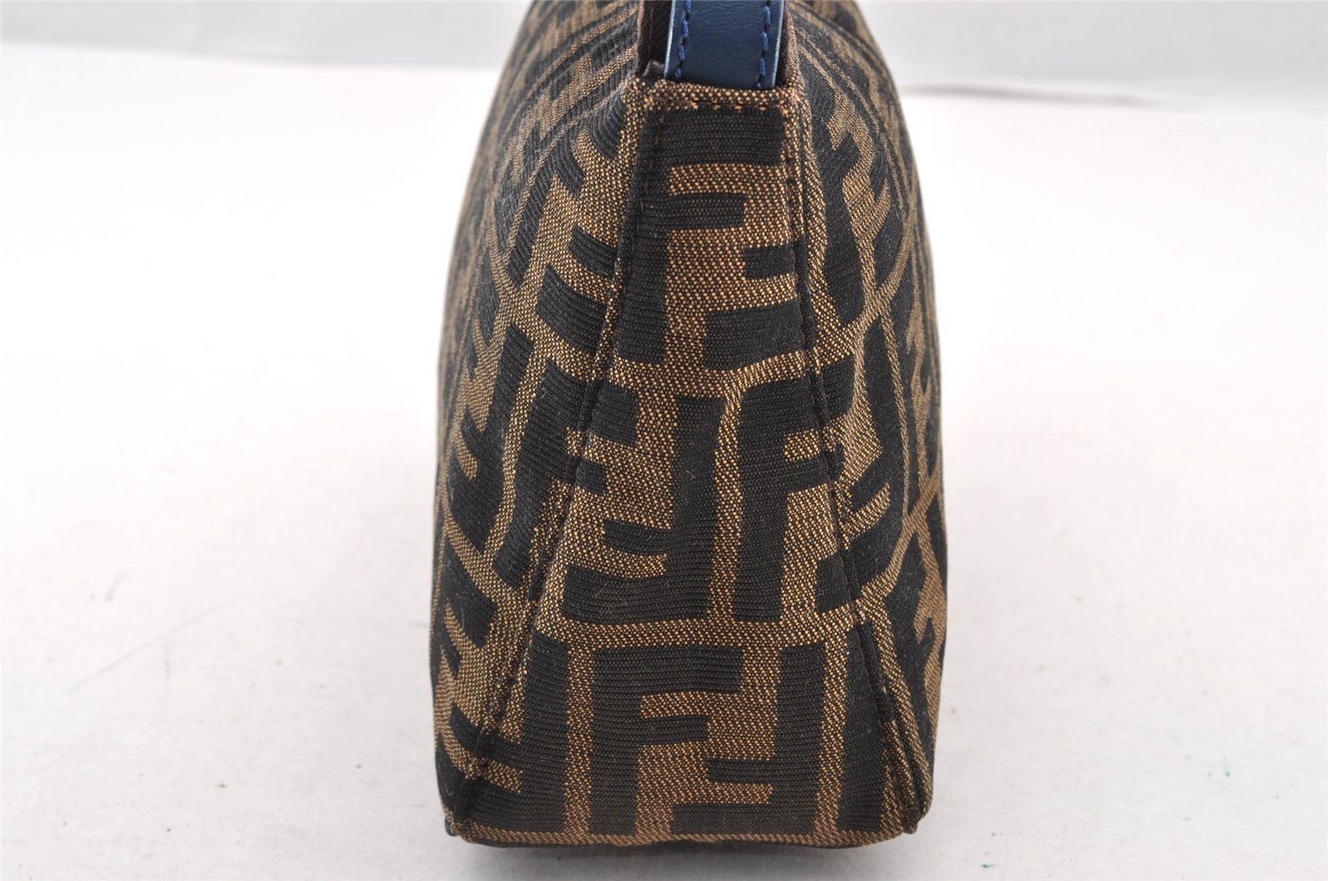 Authentic FENDI Vintage Zucca Hand Bag Purse Canvas Leather Brown 7526I