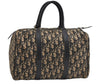 Authentic Christian Dior Trotter Hand Boston Bag Canvas Leather Blue 7527I