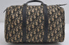 Authentic Christian Dior Trotter Hand Boston Bag Canvas Leather Blue 7527I