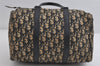 Authentic Christian Dior Trotter Hand Boston Bag Canvas Leather Blue 7527I