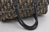 Authentic Christian Dior Trotter Hand Boston Bag Canvas Leather Blue 7527I