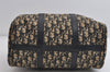 Authentic Christian Dior Trotter Hand Boston Bag Canvas Leather Blue 7527I