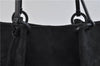 Authentic GUCCI Hand Tote Bag GG Canvas Leather 94898 Black 7528C