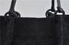 Authentic GUCCI Hand Tote Bag GG Canvas Leather 94898 Black 7528C