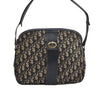 Authentic Christian Dior Trotter Shoulder Bag Purse Canvas Leather Blue 7528I