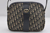Authentic Christian Dior Trotter Shoulder Bag Purse Canvas Leather Blue 7528I