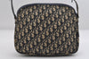 Authentic Christian Dior Trotter Shoulder Bag Purse Canvas Leather Blue 7528I