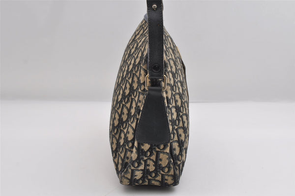 Authentic Christian Dior Trotter Shoulder Bag Purse Canvas Leather Blue 7528I