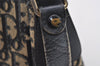Authentic Christian Dior Trotter Shoulder Bag Purse Canvas Leather Blue 7528I