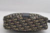 Authentic Christian Dior Trotter Shoulder Bag Purse Canvas Leather Blue 7528I