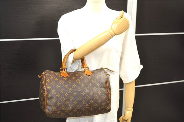 Authentic Louis Vuitton Monogram Speedy 30 Hand Boston Bag M41526 LV 7530D