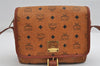 Authentic MCM Visetos Leather Vintage Shoulder Cross Body Bag Purse Brown 7530I